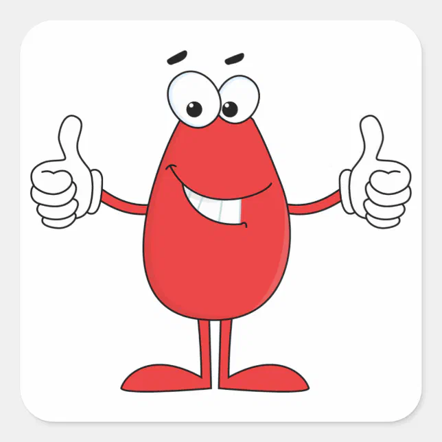 Funny Red Cartoon Square Sticker | Zazzle