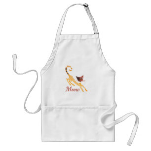 Funny red cat adult apron