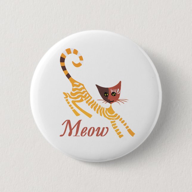 Funny red cat button (Front)