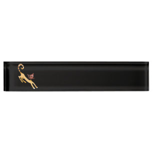 Funny red cat desk name plate