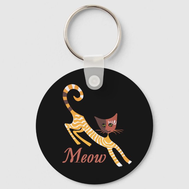 Funny red cat keychain (Front)