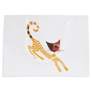 Funny red cat large gift bag