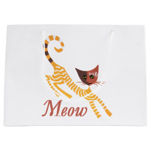 Funny red cat large gift bag