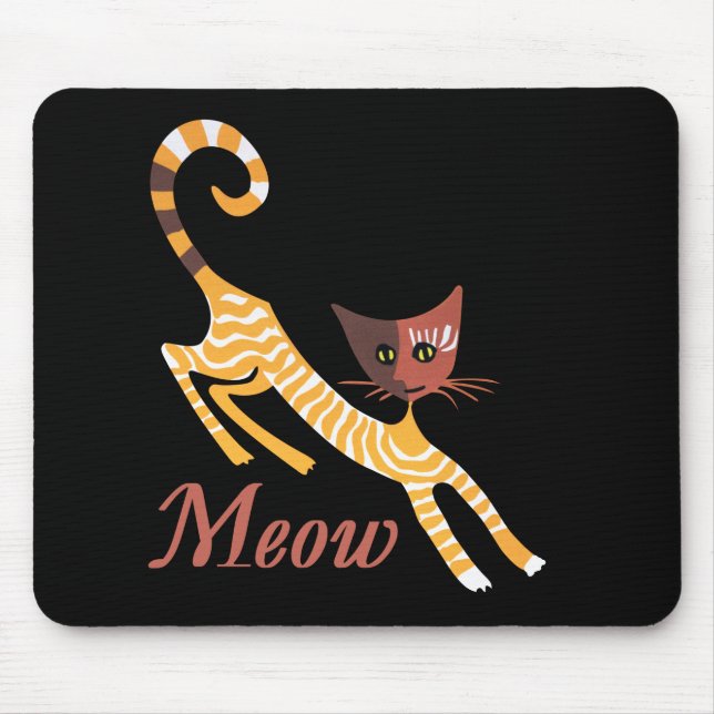 Funny red cat mouse pad (Front)