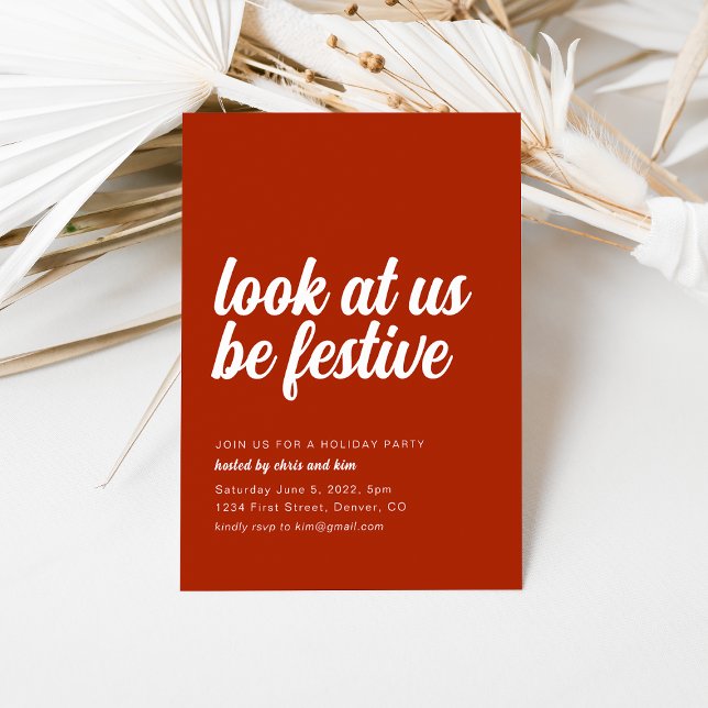 Funny Red Christmas Holiday Party Invite (Creator Uploaded)