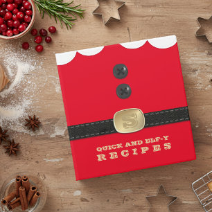 Funny Red Christmas Holiday Recipe Binder