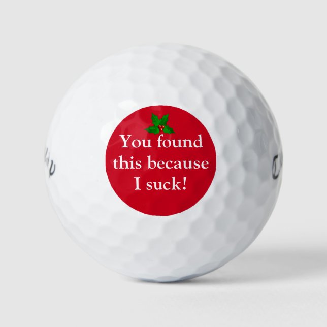 Funny Red Christmas I Suck Golf Balls (Front)