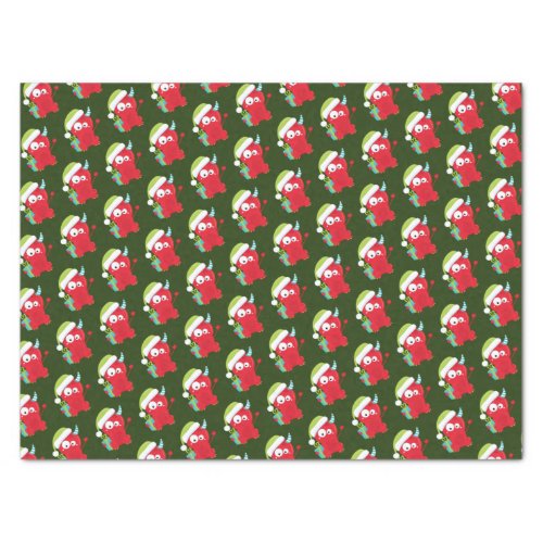 Funny Red Christmas Monster Kids Holiday Tissue Paper