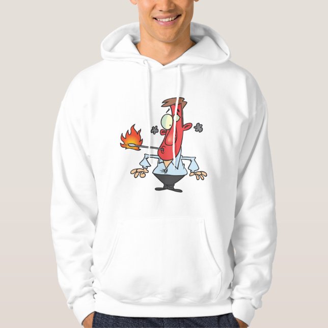 Funny Red Face Man with Thermometer Fever Hoodie (Front)