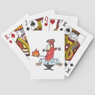 Funny Red Face Man with Thermometer Fever Poker Cards