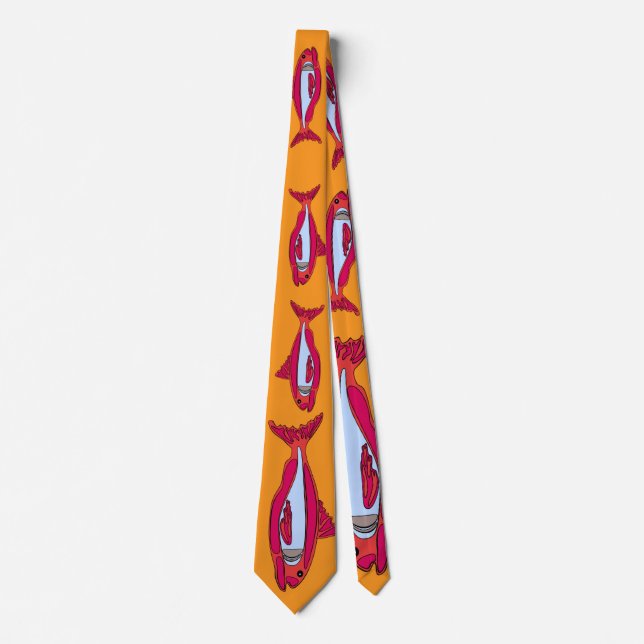 Funny Red Fish Neck Tie (Front)
