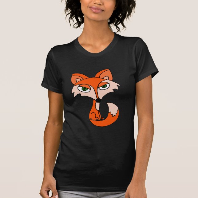 Funny Red Fox Art T-Shirt (Front)