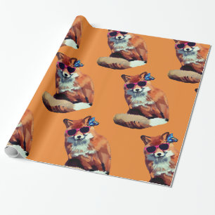 Funny Red Fox Art Wrapping Paper