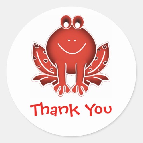 funny red frog _ Thank You Classic Round Sticker