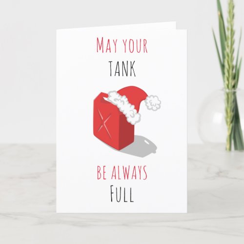 Funny Red Gas Can Christmas Joke Humorous Fun Thank You Card