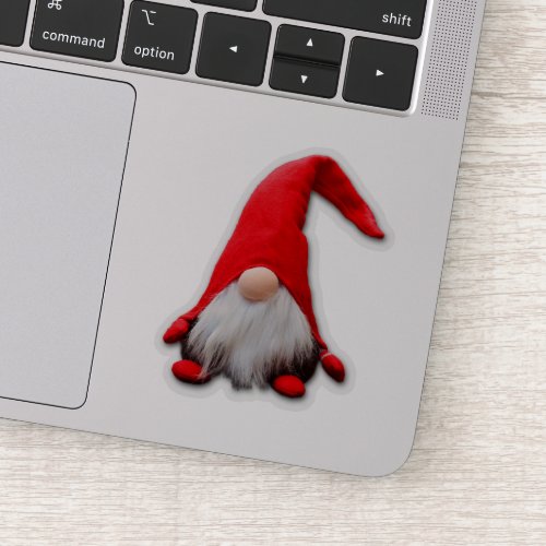 Funny Red Gnome Christmas Contour Sticker