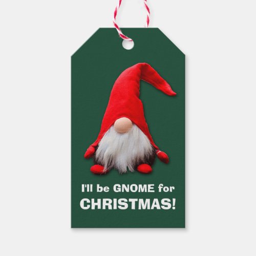 Funny Red Gnome Christmas Gift Tags