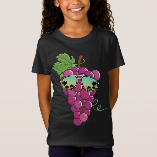 Funny Red Grapes With Sunglasses Outfit Love Grape T_Shirt