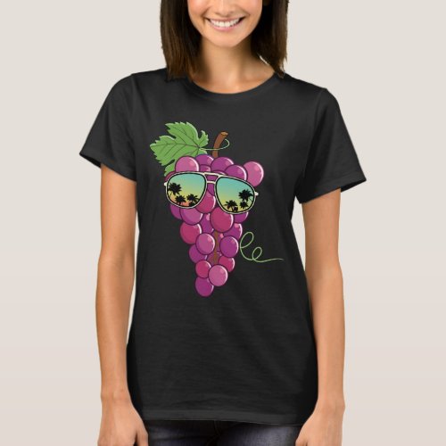 Funny Red Grapes With Sunglasses Outfit Love Grape T_Shirt