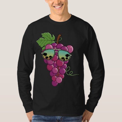 Funny Red Grapes With Sunglasses Outfit Love Grape T_Shirt