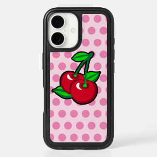 Funny Red Green Black Cherries Fruit Art iPhone 16 Case