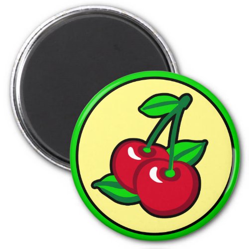 Funny Red Green Black Cherries Fruit Pop Art Magnet