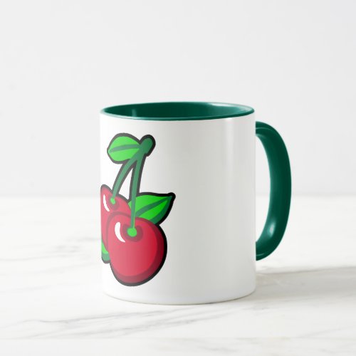 Funny Red Green Black Cherries Fruit Pop Art Mug