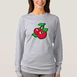 Funny Red Green Black Cherries Fruit Pop Art T-Shirt
