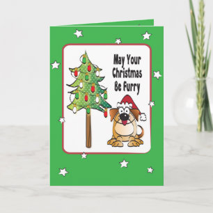Funny Red Green Dog Christmas Card