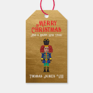 Funny Red Hair Nutcracker Merry Christmas Gift Tags