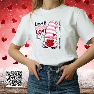 Funny Red Heart Love Gnome Valentines Day  T-Shirt