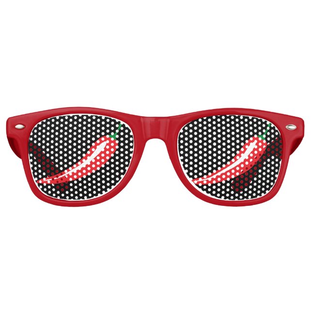 Funny red hot chili pepper party shades sunglasses (Front)