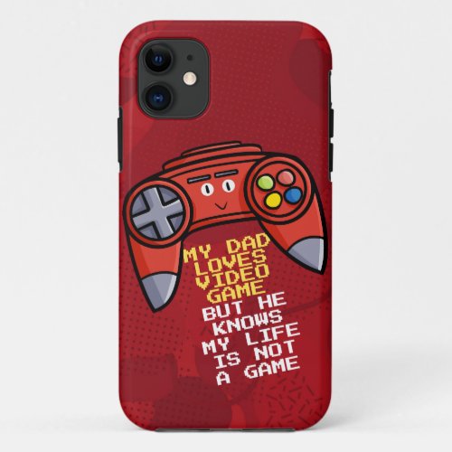 Funny Red Joystick Fathers Day Greeting iPhone 11 Case