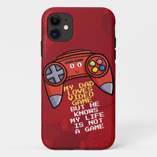 Funny Red Joystick Father's Day Greeting Case-Mate iPhone Case (Back)