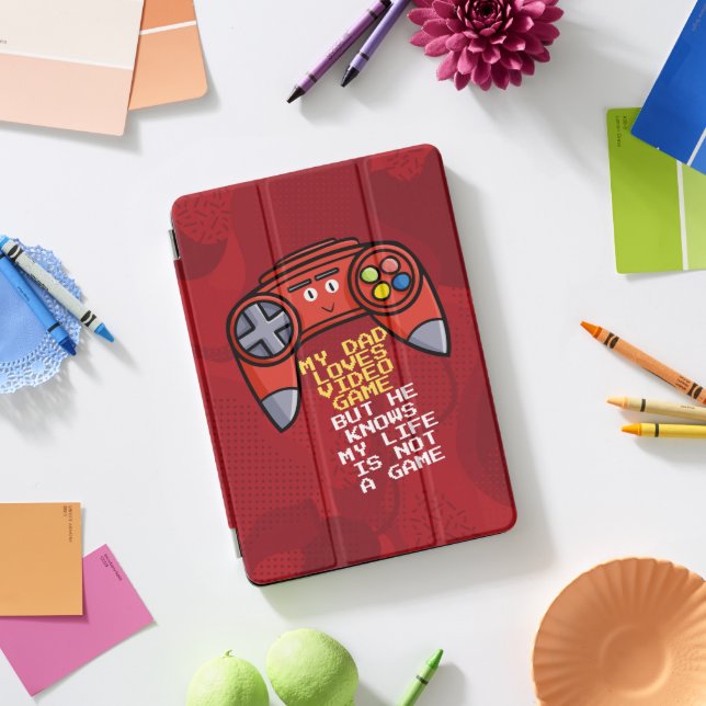 Funny Red Joystick Father's Day Greeting iPad Pro Cover (Desk)