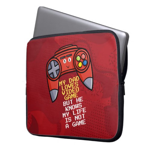 Funny Red Joystick Fathers Day Greeting Laptop Sleeve