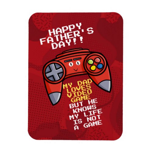 Funny Red Joystick Fathers Day Greeting Magnet