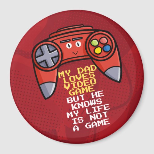 Funny Red Joystick Fathers Day Greeting Magnet