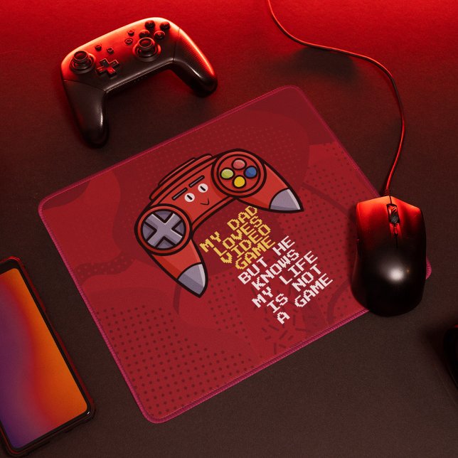 Funny Red Joystick Father's Day Greeting Mouse Pad (Creator Uploaded)