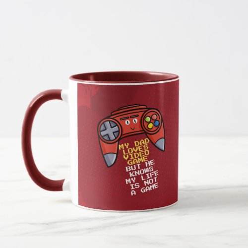 Funny Red Joystick Fathers Day Greeting Mug