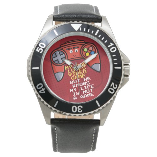 Funny Red Joystick Fathers Day Watch