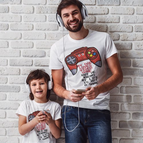 Funny Red Joystick Fathers Day White T_Shirt