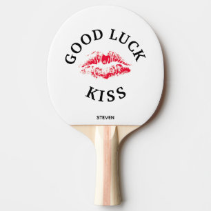 Funny Red Kiss Goodluck Valentines Personalized Ping Pong Paddle