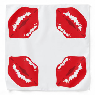 Funny Red Kiss Kissing Lips Lipgloss Lipstick Bandana