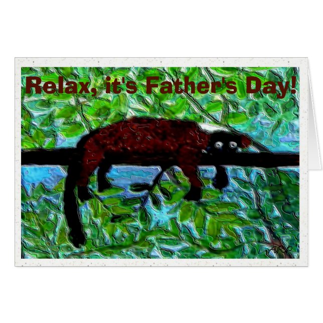 Funny Red Lemur Dad's Cards (Front Horizontal)