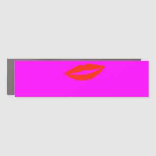 Funny Red Lips Pink Car Magnet