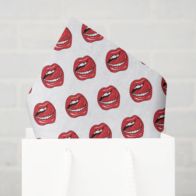 Funny Red Lips  Tissue Paper (Gift Bag)