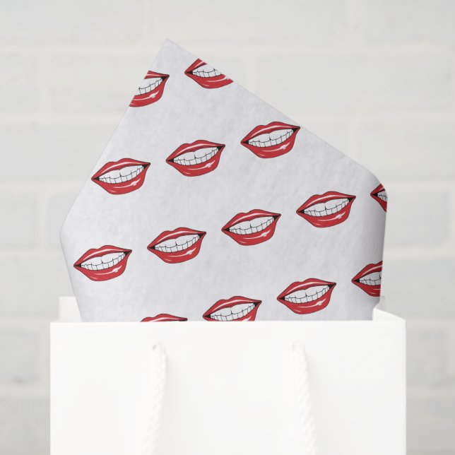 Funny Red Lips  Tissue Paper (Gift Bag)