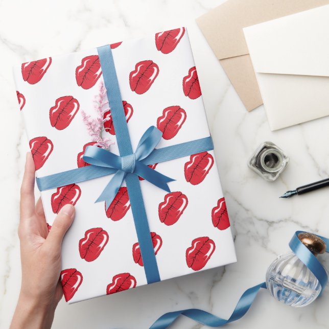 Funny Red Lips  Wrapping Paper (Gifting)