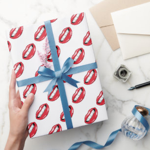 Funny Red Lips Wrapping Paper